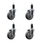 Service Caster 4'' SS Thermoplastic Rubber Wheel Swivel 1-1/4'' Expanding Stem Caster Set, 4PK SCC-SSEX20S414-TPRB-114-4 - alternate 1